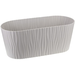 Изображение товара Кашпо IDEA волна 4,2л овальное с вкладышем, пластиковое, бежевое