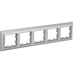 Изображение товара Рамка IEK 5-м BRITE РУ-5-Бр алюм./алюм., BR-M52-12-K47