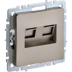 Изображение товара Розетка IEK BRITE компьютерная двойная СП RJ45 кат.5E, РК10-2-БрШ шампань, BR-K20-1-K37