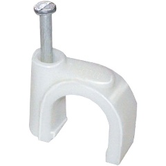 Изображение товара Скоба крепежная IEK круглая с гвоздем d4мм пластик. (уп.100шт), USK11-04-100