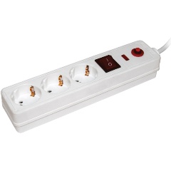 Изображение товара Сетевой фильтр IEK СФ-03К-выкл. 3 места 2P+PE/1,5метра 3х1мм2 (WFP10-16-03-01-N)