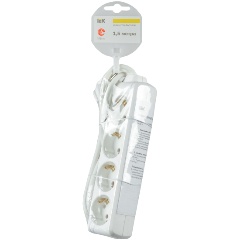 Изображение товара Удлинитель IEK У04 4 места 2P+PE/1,5метра 3х1мм2 16А/250В, WYP10-16-04-01-Z-17