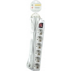 Изображение товара Удлинитель IEK У06К-выкл. 6 мест 2P+PE/5метров 3х1мм2 16А/250, WYP10-16-06-05-ZK-N