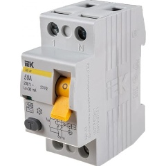 Изображение товара Устройство защитного отключения IEK ВД1-63 2Р 50А 30мА для безопасного электроснабжения