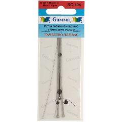 Изображение товара Иглы бисерные GAMMA гибкие с большим ушком сталь NC-304 d 0.35 мм 10 шт.