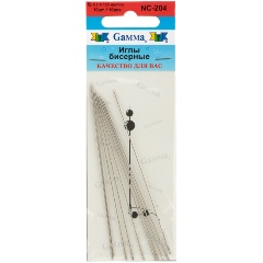 Изображение товара Иглы бисерные GAMMA сталь NC-204 d 0.7 мм 10 шт