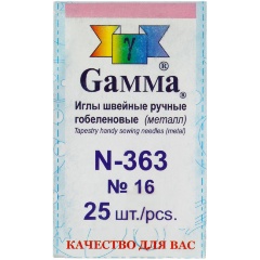 Изображение товара Иглы гобеленовые GAMMA N-363 №16 25 шт острые для вышивки и гобеленов