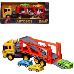 Изображение товара Игровой набор Abtoys C-00502 Автовоз трейлер с 4 машинками