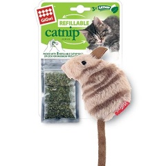 Изображение товара Игрушка для кошек GIGWI Мышка с кошачьей мятой 10см, серия REFILLABLE CATNIP