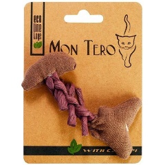 Изображение товара Игрушка для кошек МОН ТЕРО ЭКО рыбья кость с кошачьей мятой, фиолетовая 11 см