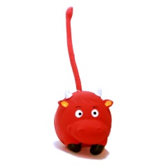 Изображение товара Игрушка для собак HOMEPET бычок с длинным хвостом с пищалкой латекс 21 см