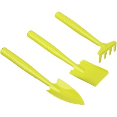 Изображение товара Набор садовых инструментов INBLOOM 3 шт. (грабельки, лопатка 2 шт.), металл (182-026)