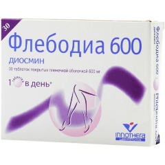 Изображение товара Лекарственное средство Флебодиа таб. п/п/о 600мг №30 (ИННОТЕРА ШУЗИ)