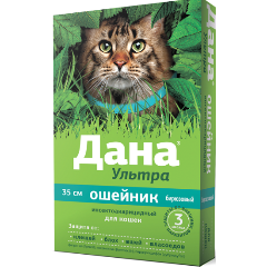 Изображение товара Ошейник инсектоакарицидный Дана Ультра Apicenna, для кошек, 35 см, бирюзовый