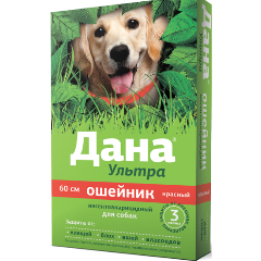 Изображение товара Ошейник инсектоакарицидный Дана Ультра Apicenna, для собак, 60 см, красный