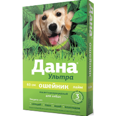 Изображение товара Ошейник инсектоакарицидный Дана Ультра Apicenna, для собак, 60 см, лайм