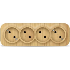 Изображение товара Розетка IONICH 4-м ОП 10А IP20 без заземл. сосна, 1456