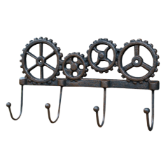 Изображение товара Вешалка настенная IRON GARDEN Шестерни 4 крючка черная для дома и офиса