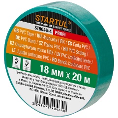 Изображение товара Изолента ПВХ 18ммх20м зеленая STARTUL PROFI (ST9046-4) (130 мкм)