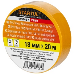 Изображение товара Изолента ПВХ 18ммх20м желтая STARTUL PROFI (ST9046-5) (130 мкм)