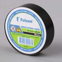 Изображение товара Изоляционная лента Folsen 19мм x 20м, чёрная, пламегасящая, 1шт.