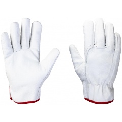 Изображение товара Перчатки кожаные рабочие JetaSafety JLE421-8, белые (M)