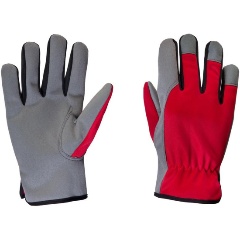 Изображение товара Перчатки рабочие JETA SAFETY трикотажные, иск.кожа утеплен. JetaSafety JLE625-9 цв.красн/сер (L)