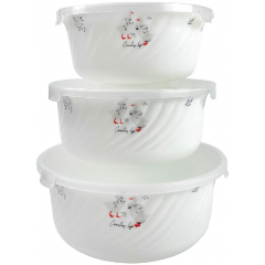 Изображение товара Набор салатников JEWEL Гусики 3 предмета с крышкой (ПС00103-58)