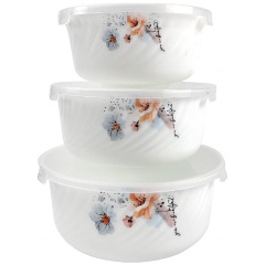 Изображение товара Набор салатников JEWEL Мираж с крышками стеклокерамика 3 предмета в подарок