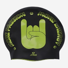 Изображение товара Шапочка для плавания Joss силиконовая чёрный/зеленый, one size, 134857JSS-BU