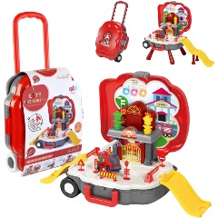 Изображение товара Чемоданчик-парковка JUNFA "Пожарная станция" со световыми и звуковыми эффектами
