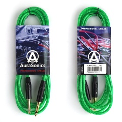 Изображение товара Кабель AuraSonics J63J63-3TGR, гитарный, 3м, зеленый