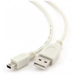 Изображение товара Интерфейсный кабель Bion USB 2.0 AM/miniBM, 1.8м, белый (BXP-CC-USB2-AM5P-018)