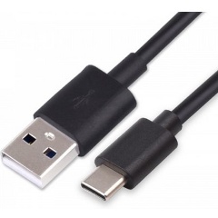 Изображение товара Кабель KS-is KS-732L1-1 USB(A) - USB(C) 3A, QC, 1м, черный