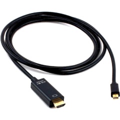 Изображение товара Кабель miniDP-HDMI Cablexpert, 20M/19M, 1.8м, черный, позол.разъемы