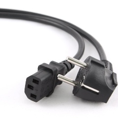 Изображение товара Кабель питания Cablexpert 3.0м, Schuko- C13, 6А, черный, с зазем.