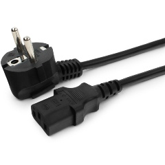 Изображение товара Кабель питания Cablexpert PC-186-1-1.8M, 1.8м, Schuko- C13, 3x1кв.мм, черный, с заземлением, пакет