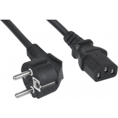 Изображение товара Кабель питания Filum ПВС-АП 3x0.75 CEE 7/7(Schuko) угловая - C13, 220/250В, 10А, чёрный, 1.8м (FL-PC-SH90/C13-C-1.8-BK)