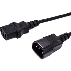 Изображение товара Кабель питания Filum С13- C14, 3х0.75мм, 220В, 10A, чёрный, 3м