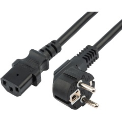 Изображение товара Кабель питания REXANT угловой, евроразъем С13, кабель 3x1.5 кв. мм, 0.5 м