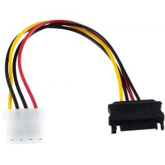 Изображение товара Кабель питания SATA Cablexpert CC-SATA-PS-M, 15см, sata 15pin/molex 4pin, пакет