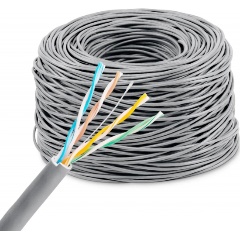 Изображение товара Кабель сетевой KingPrice KP-utp-c5e-0.4mm-CU-305m 4 пары cat 5E серый