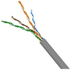 Изображение товара Кабель телефонный плоский TWT, 4 жилы, 28 AWG, бухта 100 метров, серый (TWT-TEL4/100-GY)