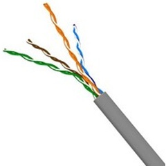 Изображение товара Кабель TWT UTP, 4 пары, Кат.5e, PVC, серый, 500 метров
