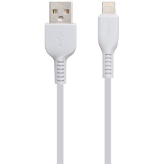 Изображение товара Кабель USB2.0 Hoco AM/Lightning 1м белый с лицензией MFI и мощностью 2А