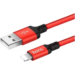 Изображение товара Кабель USB2.0 Hoco AM/Lightning, 2А, X14, 2м, черно-красный