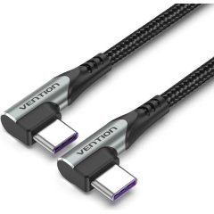 Изображение товара Кабель Vention USB 2.0 USB-C(M)/USB-C(M) угловой 1м. серый 5А PD100W