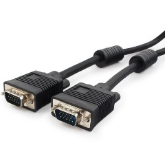 Изображение товара Кабель VGA Premium Gembird, 5.0 м, 15M/15M, тройн.экран, феррит.кольца, пакет