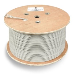 Изображение товара Кабель витая пара экранированная Cabeus STP-4P-Cat.6a-SOLID-IN-PVC STP (U/FTP), категория 6a (10GBE), 4 пары, (23 AWG), одножильный (solid)