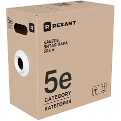 Изображение товара Кабель витая пара REXANT CAT 5e, 305 м, наружный, черный
